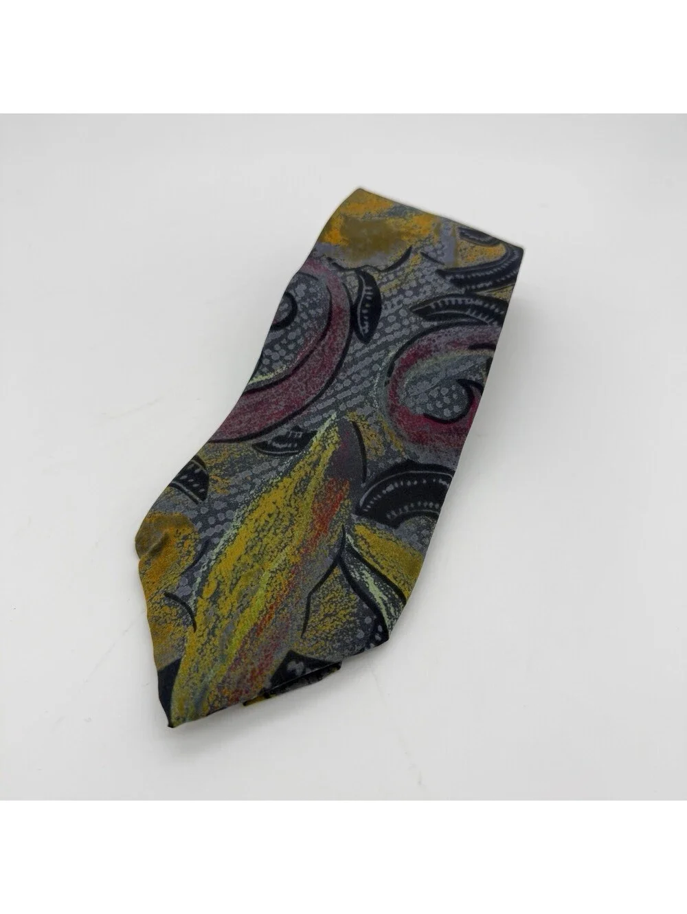 Vintage Christian Dior Monsieur Abstract Floral Silk Necktie Canada Made Luxury